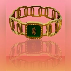 Stainless Steel Gold Color Plated Bangle / Handcuff Bracelet